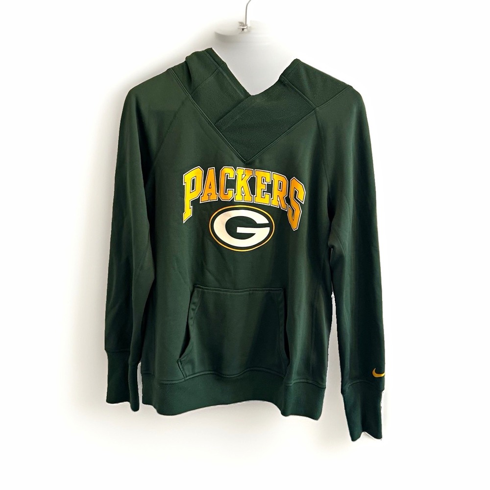 Nike Women's Green Bay Packers NFL Therma-FIT Hoodie Sweatshirt Green Size L